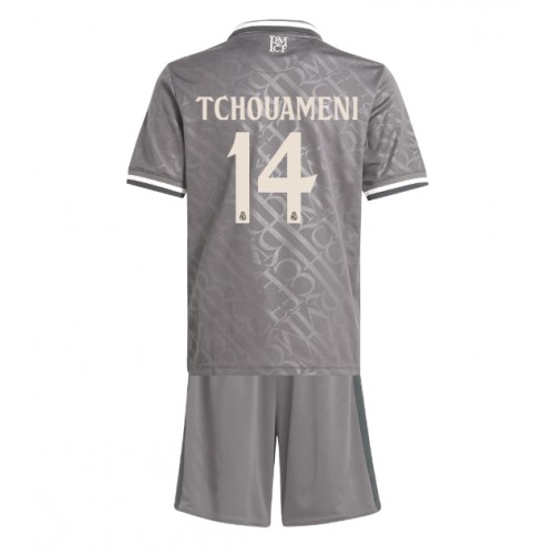 Fotbalové Dres Real Madrid Aurelien Tchouameni #14 Dětské Alternativní 2024-25 Krátký Rukáv (+ trenýrky)